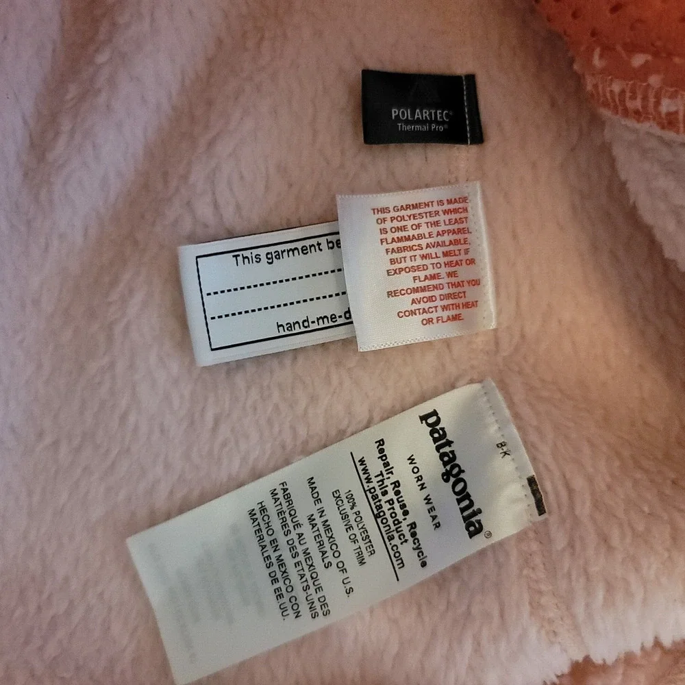 Girls Patagonia Fleece Pullover Size XL 14 Blush Color - Picture 5 of 7